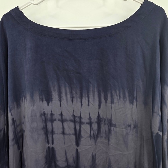 PURE J. JILL BLOUSE WOMENS SIZE 4X BLUE TIE DYE POCKETS VISCOSE SOFT TUNIC TOP - Picture 13 of 16